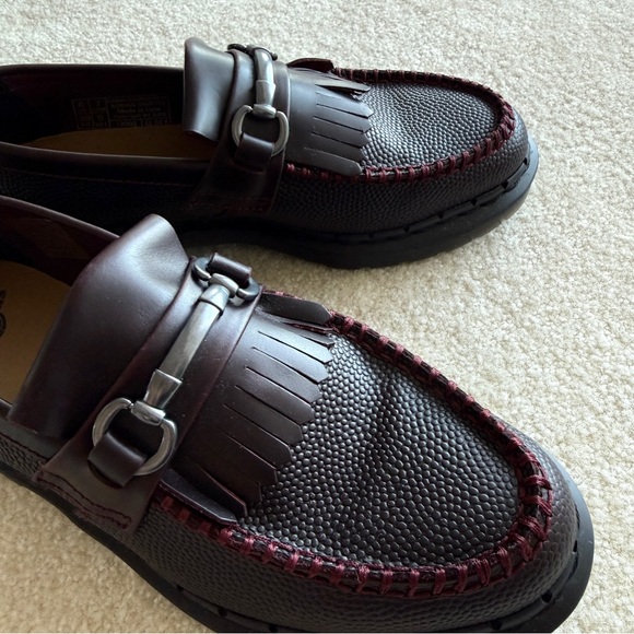 Dr Martens Adrian Snaffle Oxblood Pebble Leather Loafers - Picture 4 of 7